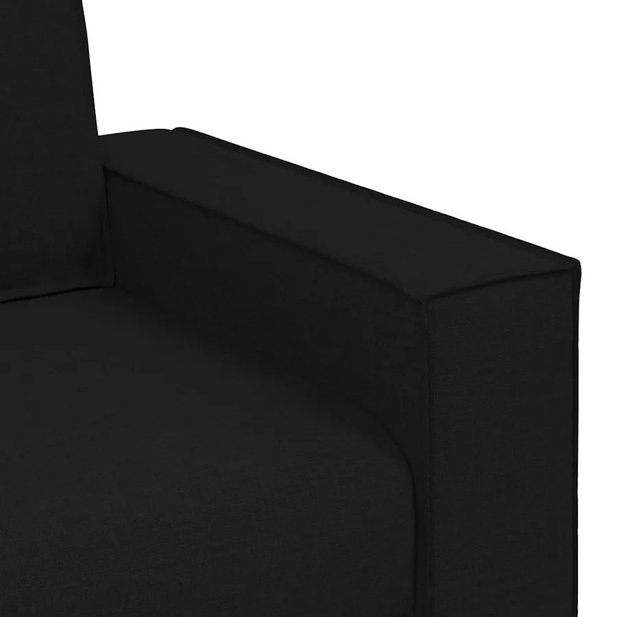 Canapé 2 places Noir 160x78x84 cm Tissu - 7
