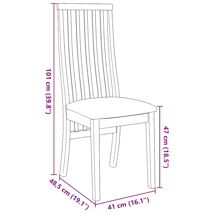 Chaises à manger coussins 2 pcs marron bois massif caoutchouc - 11