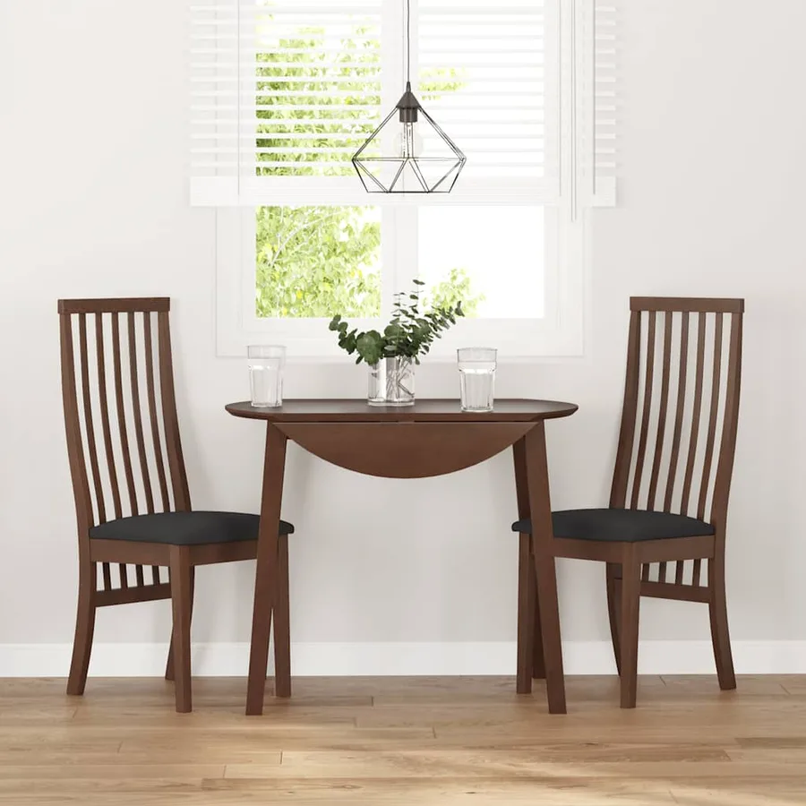 Chaises à manger coussins 2 pcs marron bois massif caoutchouc - 3