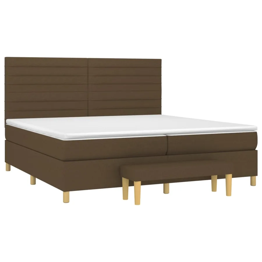 Sommier à lattes de lit avec matelas Marron foncé 200x200 cm - 3