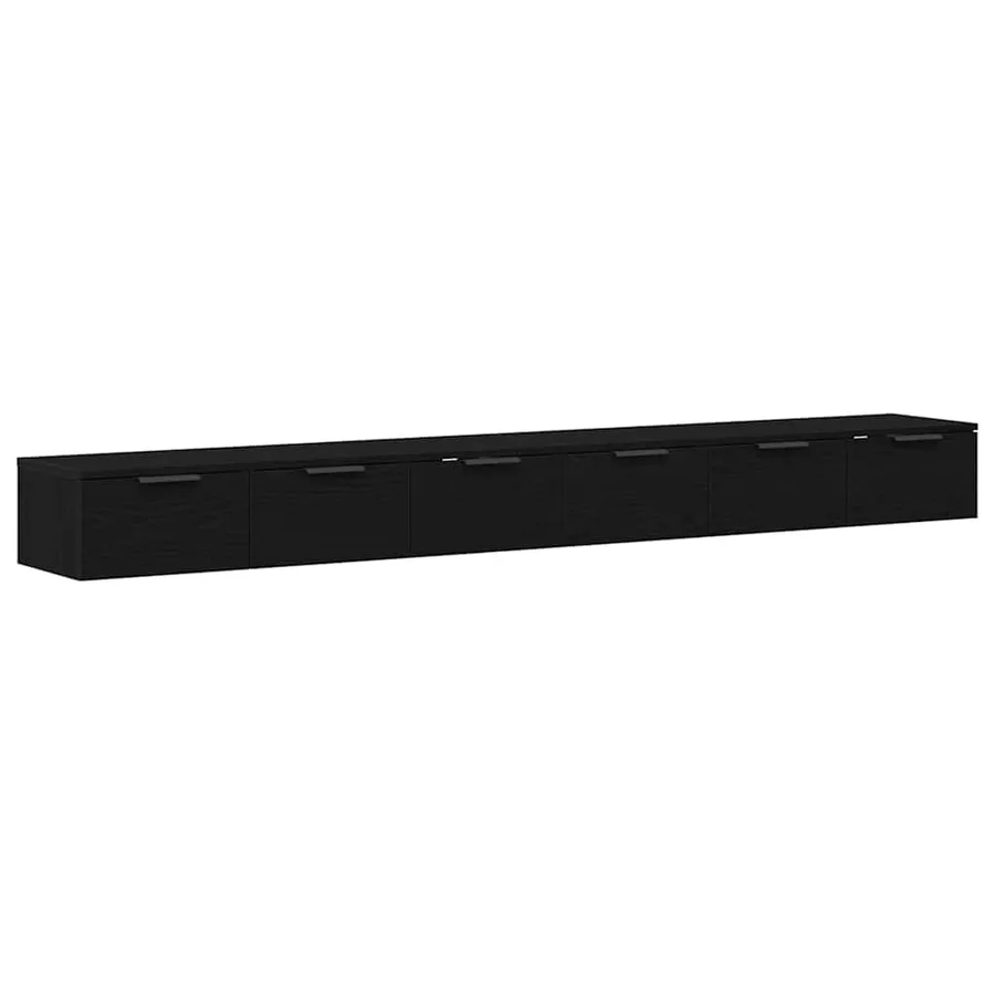 Meuble mural avec tiroir 2 pcs Chêne noir 102 x 30 x 20 cm - 2