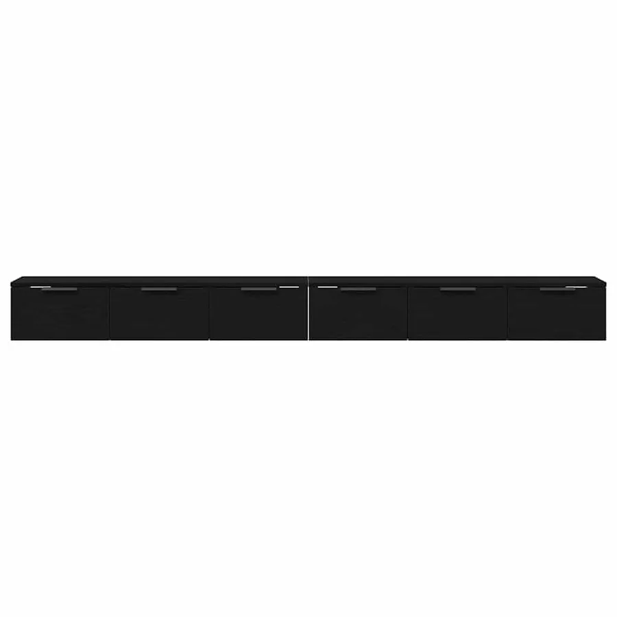 Meuble mural avec tiroir 2 pcs Chêne noir 102 x 30 x 20 cm - 6