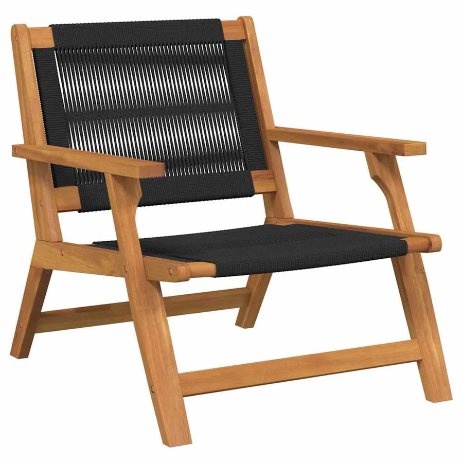 Chaises de jardin avec table 3 pcs Noir Bois d'Acacia Massif - 7