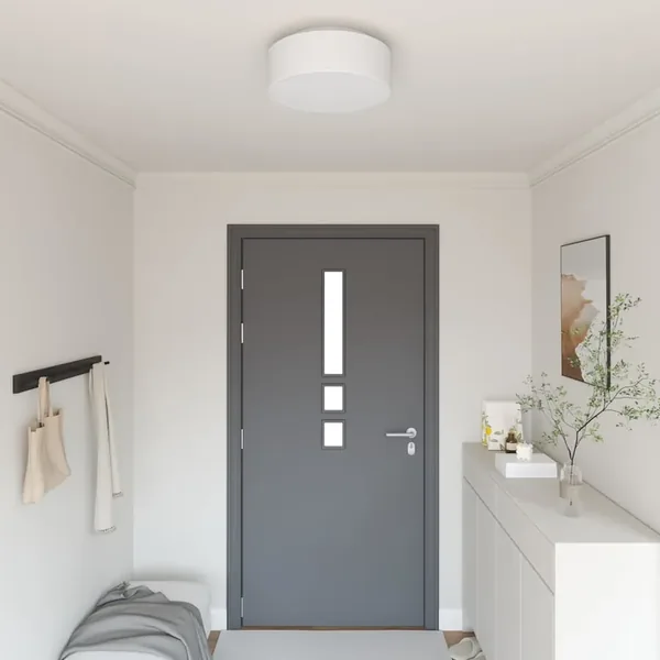 Lampe de plafond Blanc 38 x 38 x 13,5 cm tissu