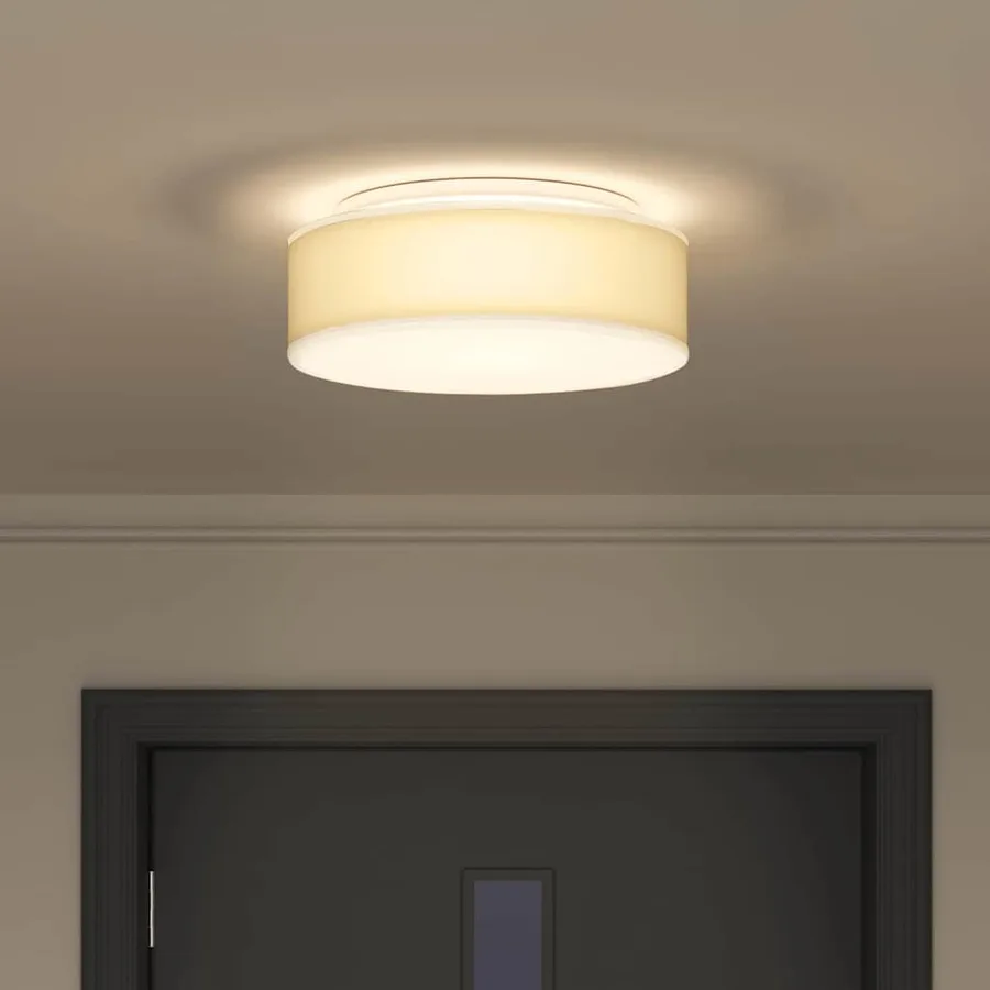 Lampe de plafond Blanc 38 x 38 x 13,5 cm tissu - 4