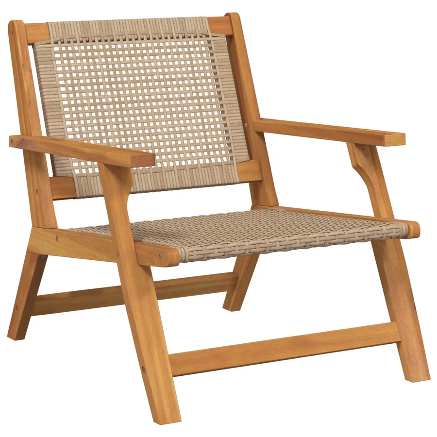 Chaises de jardin avec table 3 pcs Beige Bois d'Acacia Massif - 5