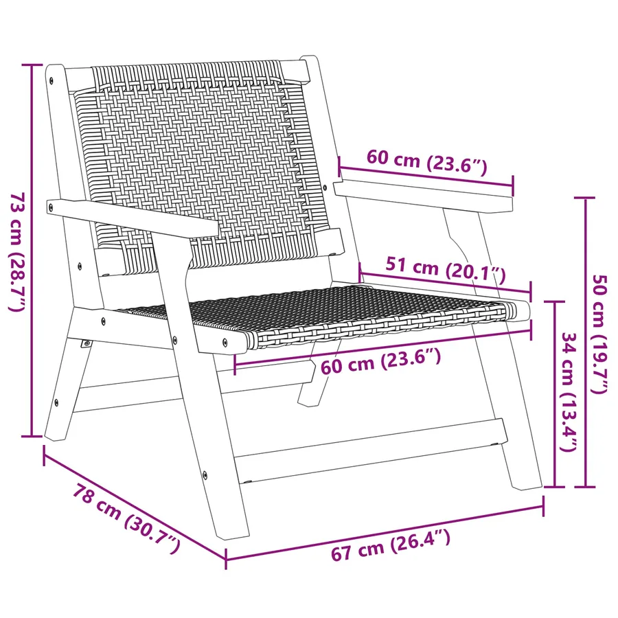 Chaises de jardin avec table 3 pcs Beige Bois d'Acacia Massif - 6