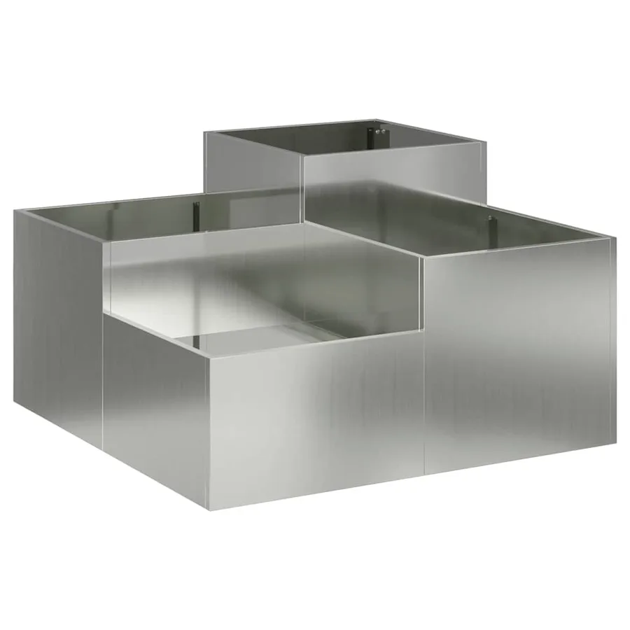 Cache-pot de jardin Argent 80 x 80 x 48 cm Acier galvanisé - 2