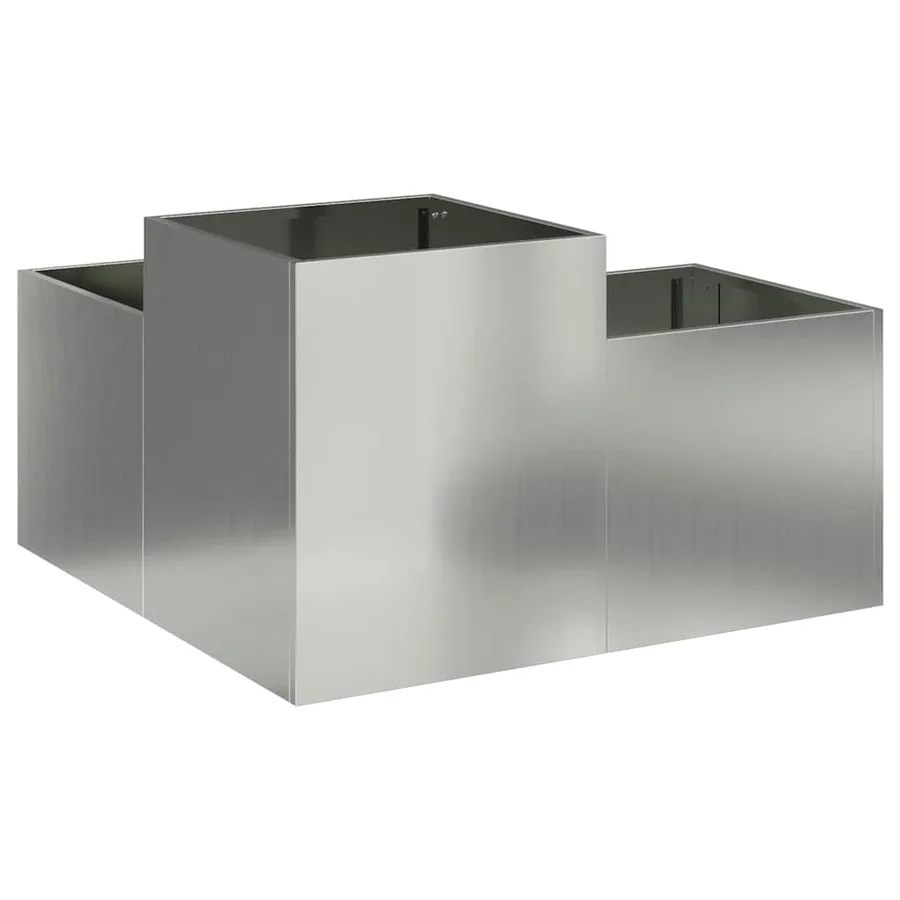 Cache-pot de jardin Argent 80 x 80 x 48 cm Acier galvanisé - 5