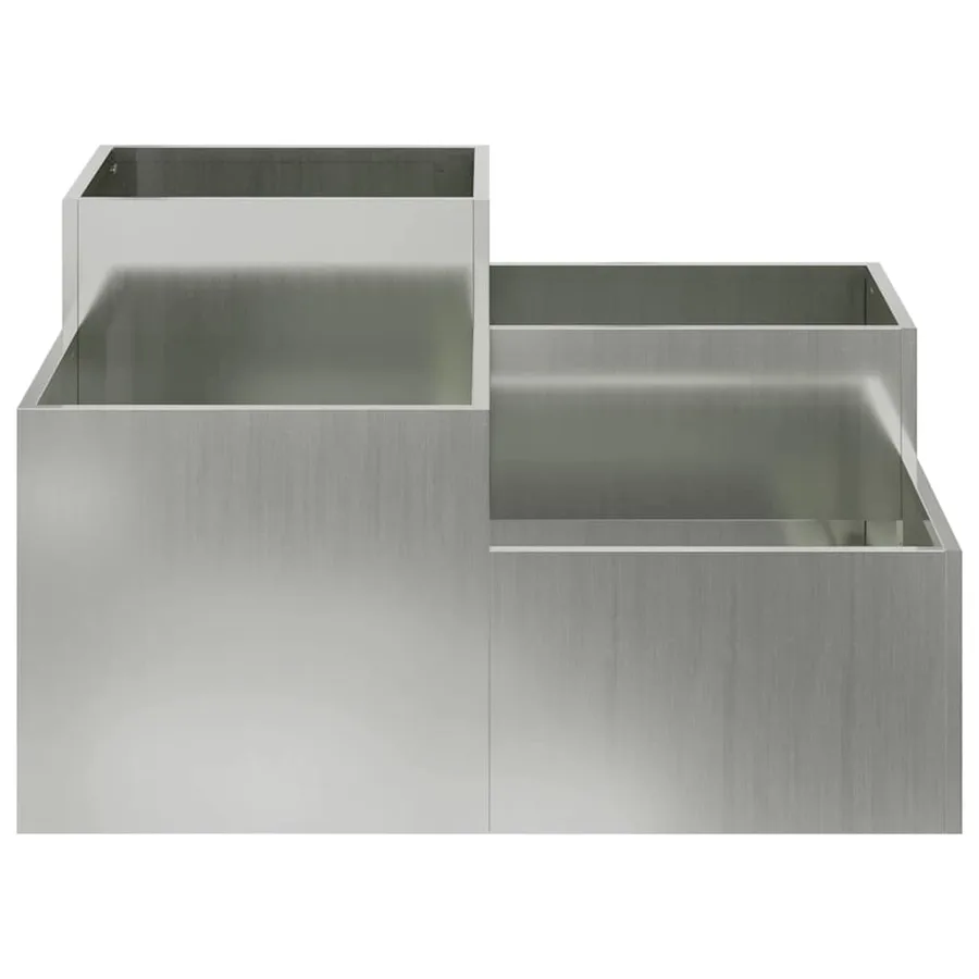 Cache-pot de jardin Argent 80 x 80 x 48 cm Acier galvanisé - 7