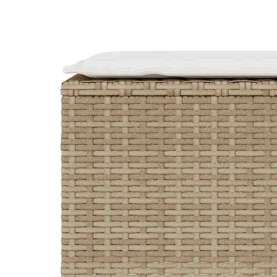 Banc de jardin avec coussin beige 110x30x40,5 cm résine tressée - 7