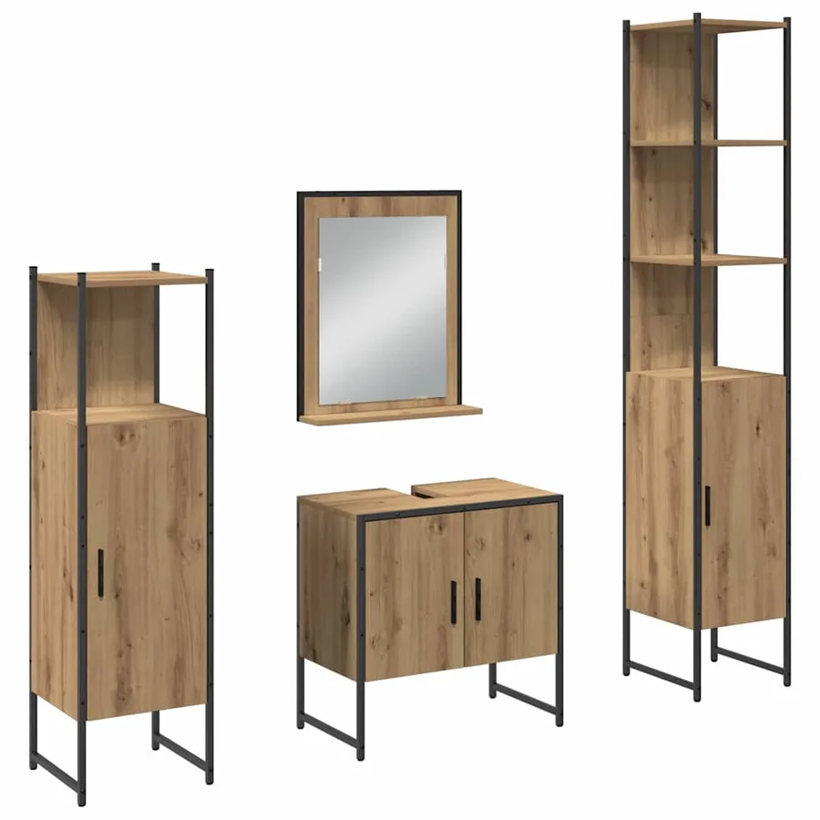 Ensemble de mobilier de salle de bain 4 pc Marron - 2