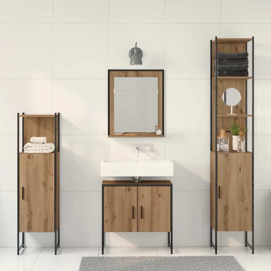 Ensemble de mobilier de salle de bain 4 pc Marron - 4