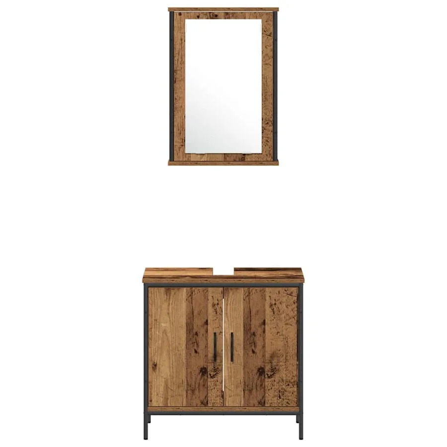 Ensemble de mobilier de salle de bain avec étagère 4 pcs Marron - 9