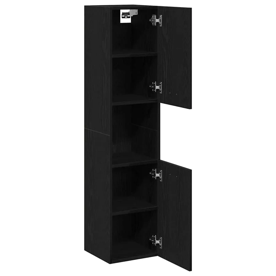 Cabinet de salle de bain avec porte Chêne noir 30 x 30 x 130 cm - 5
