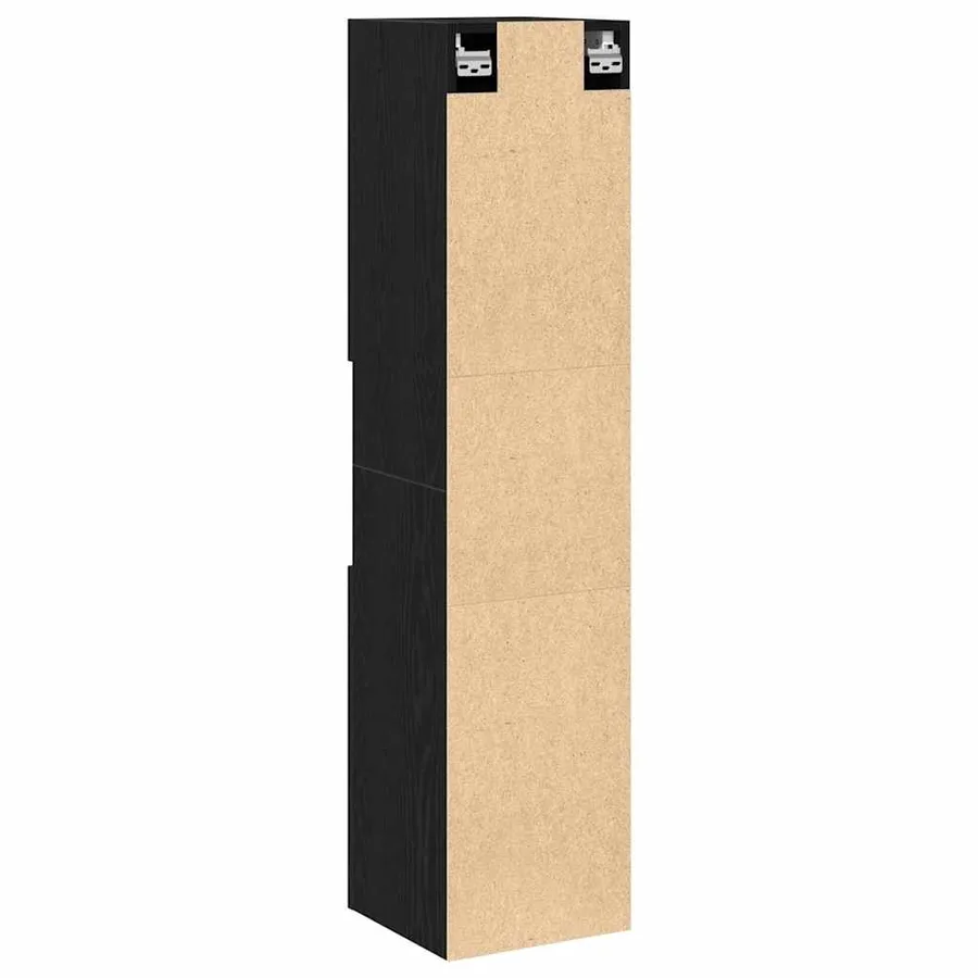 Cabinet de salle de bain avec porte Chêne noir 30 x 30 x 130 cm - 6