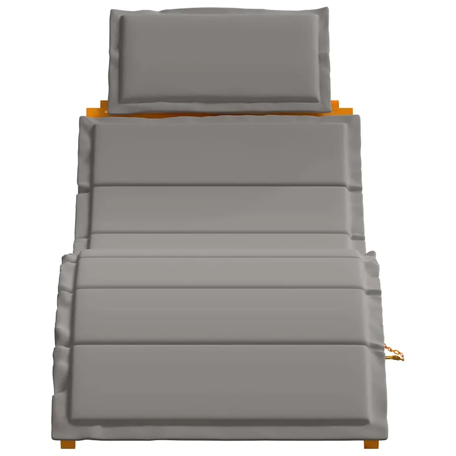 Transat avec coussin 2 pcs Gris Bois d'Acacia Massif - 6