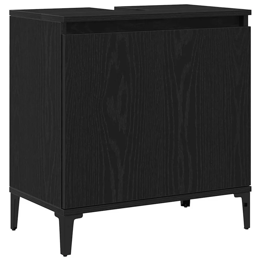Ensemble de mobilier de salle de bain 3 pcs Chêne noir - 7