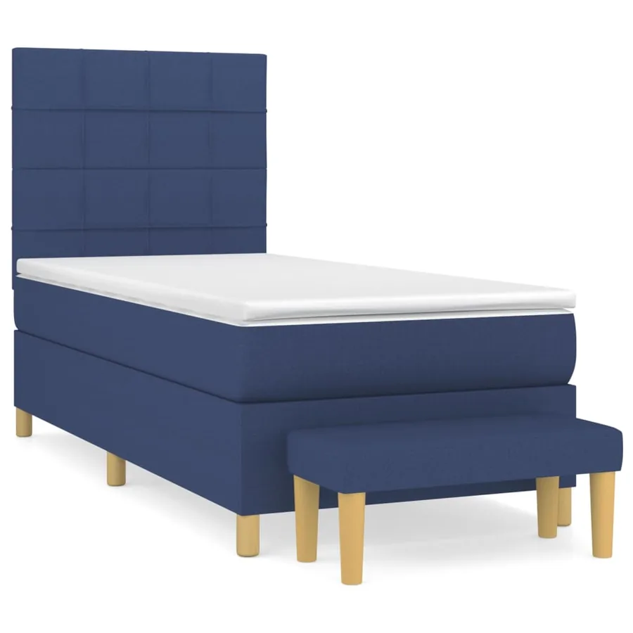 Sommier à lattes de lit avec matelas Bleu 80x200 cm Tissu - 2