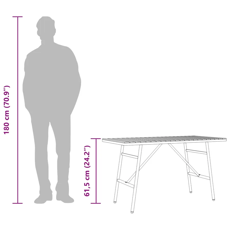 Table de salle à manger / Table de repas Marron - 8