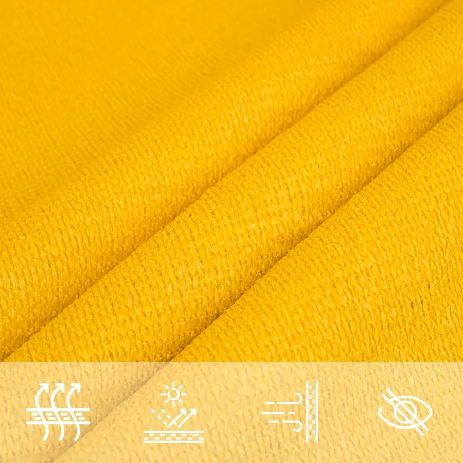 Voile d'ombrage 160 g/m² triangulaire jaune 2,5x2,5x3,5 m PEHD - 7