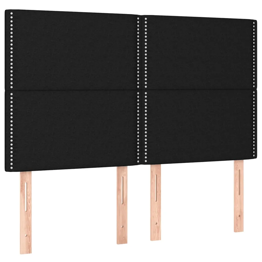 Sommier à lattes de lit avec matelas Noir 140x190 cm Tissu - 5