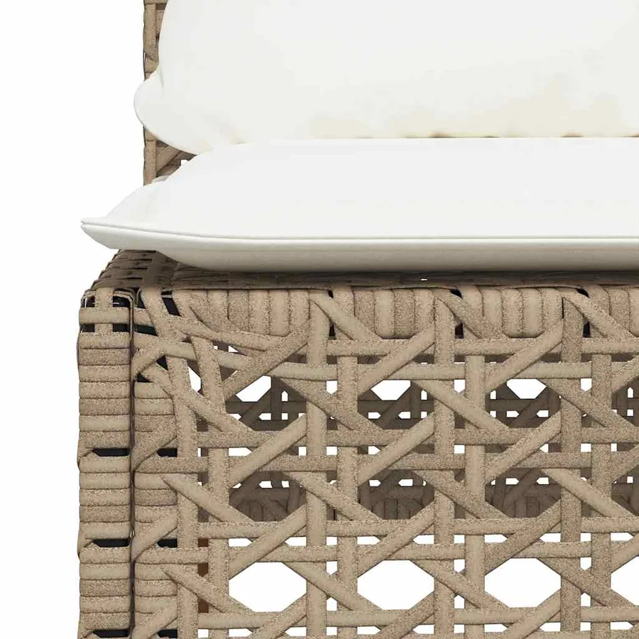 Salon de jardin avec coussins 8 pcs beige résine tressée - 7