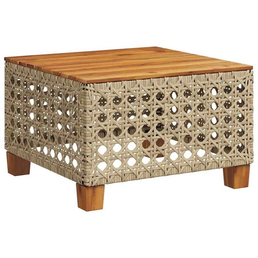 Salon de jardin 11 pcs avec coussins beige résine tressée - 5