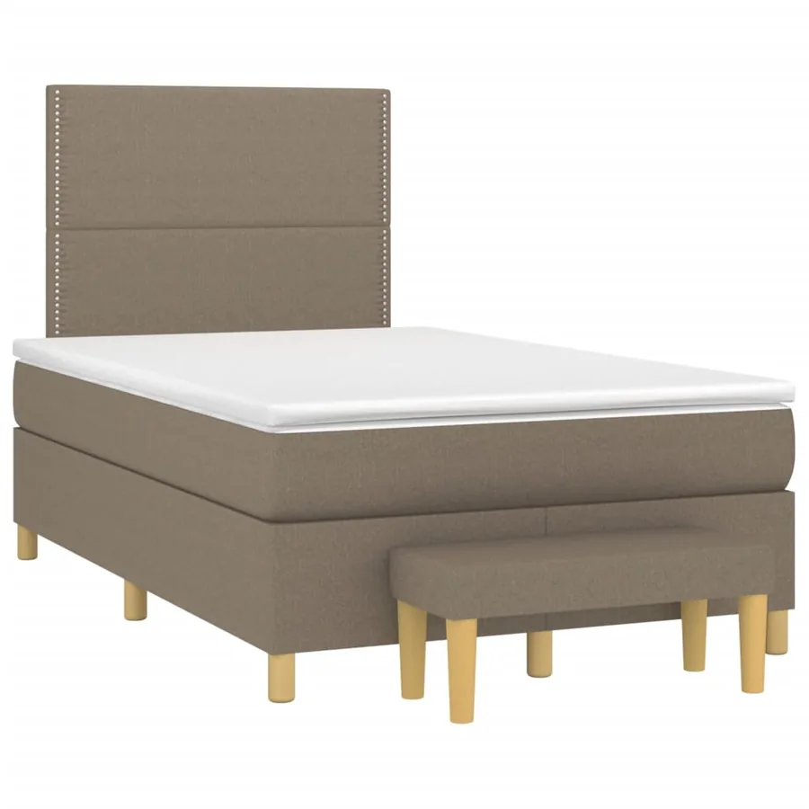 Sommier à lattes de lit avec matelas Taupe 120x200 cm Tissu - 3