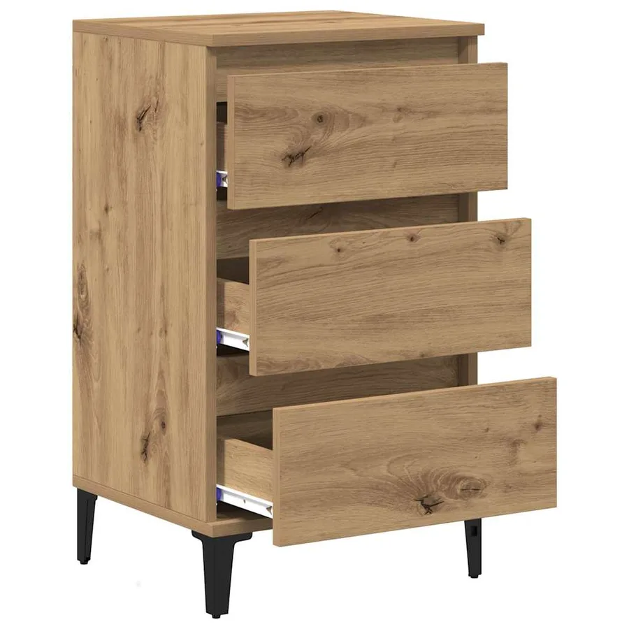 Cabinet de chevet Chêne artisanal 45 x 35 x 44 cm - 5
