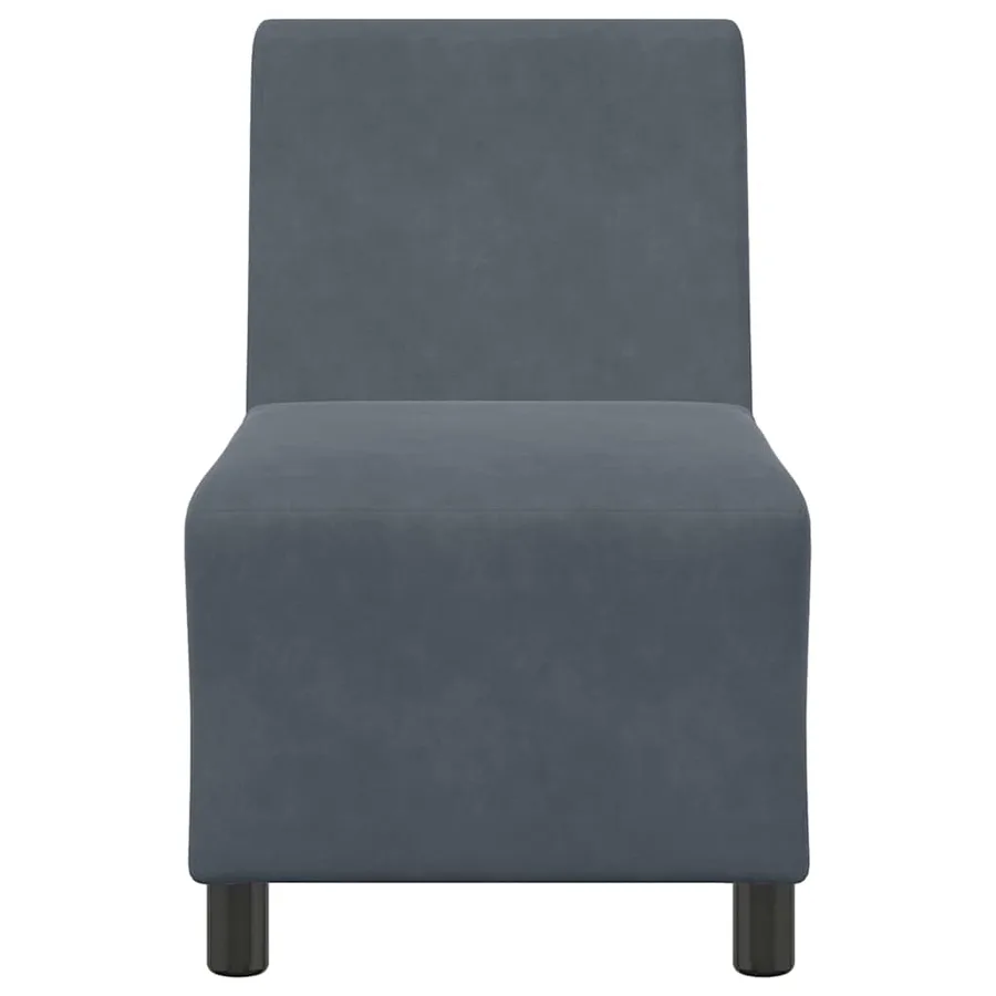 Canapé modulaire sans accoudoirs Gris foncé 55 cm Velours - 4