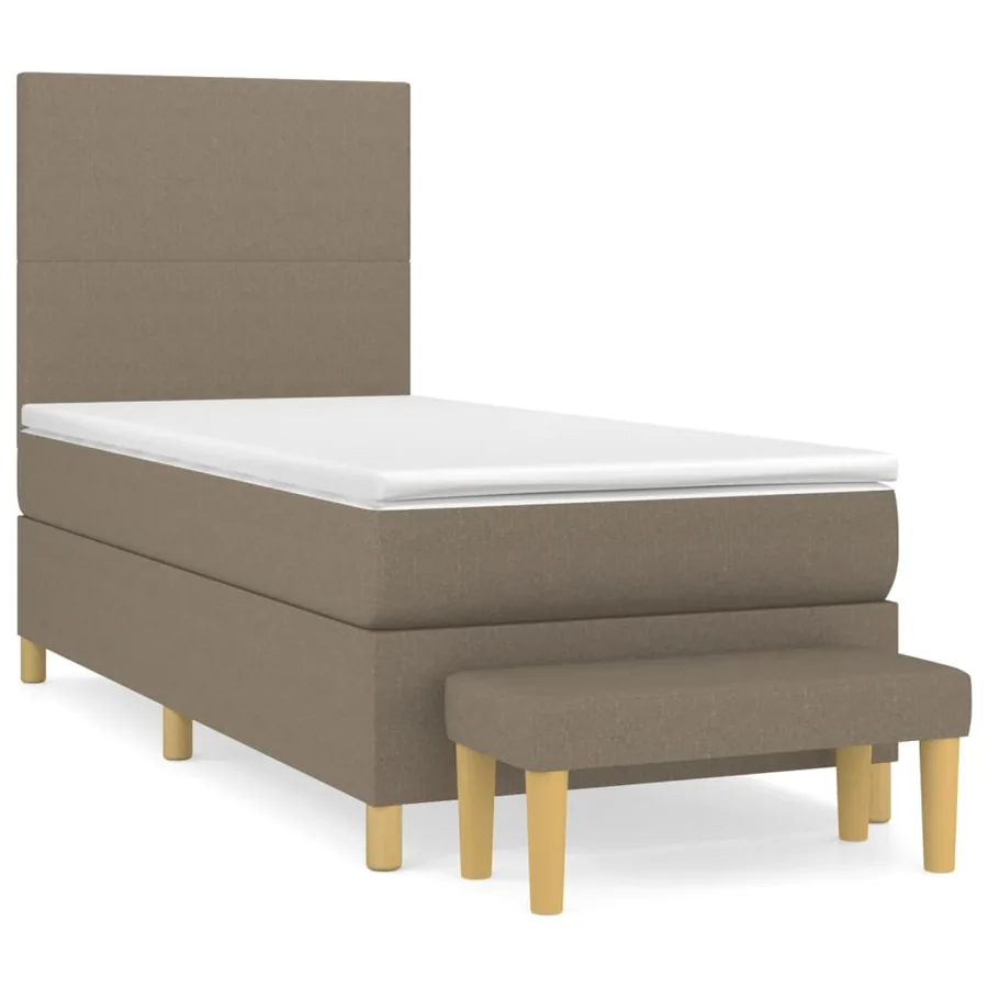 Sommier à lattes de lit avec matelas Taupe 80x200 cm Tissu - 2