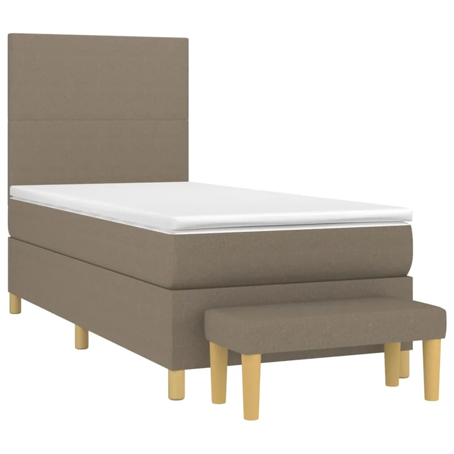 Sommier à lattes de lit avec matelas Taupe 80x200 cm Tissu - 3