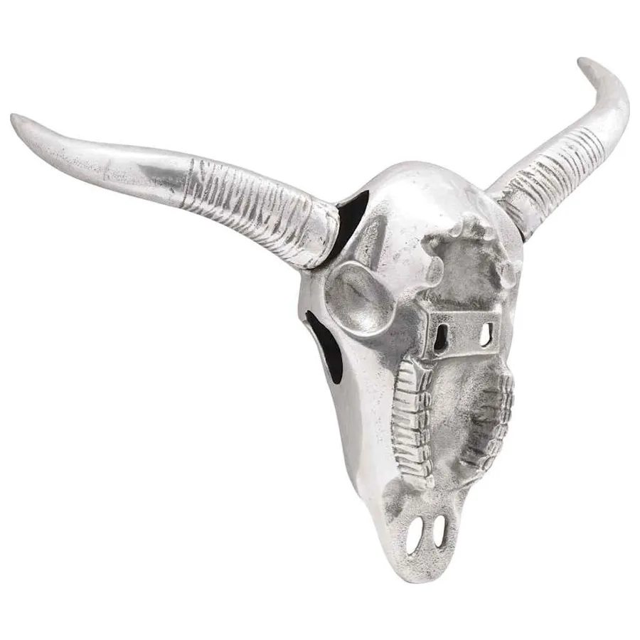 Crâne de taureau Argenté 49 x 10 x 36 cm Aluminium - 2