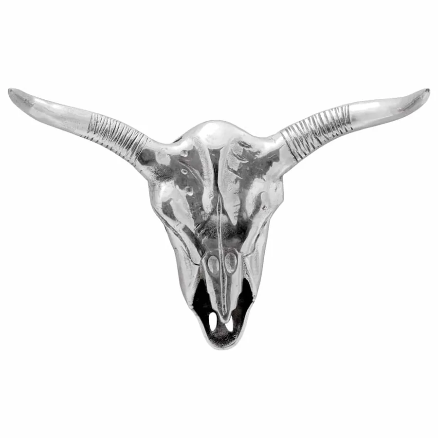 Crâne de taureau Argenté 49 x 10 x 36 cm Aluminium - 3