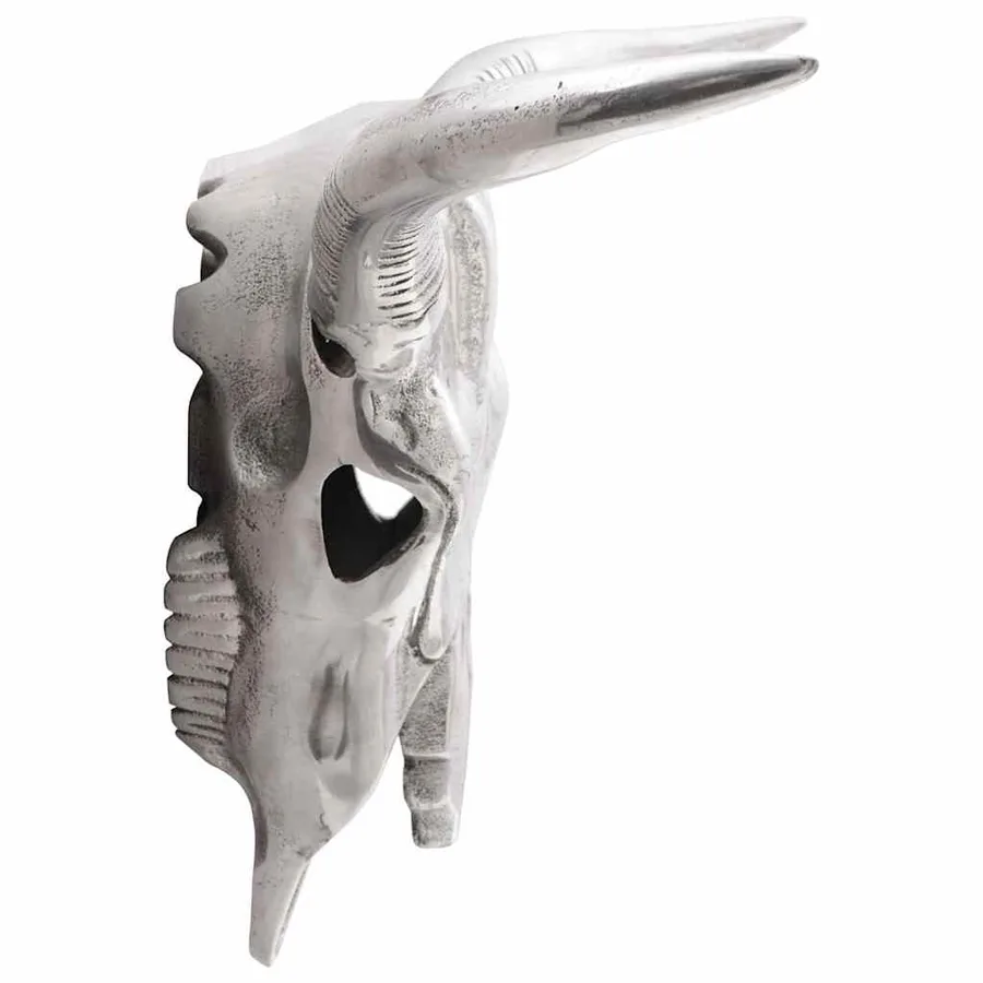 Crâne de taureau Argenté 49 x 10 x 36 cm Aluminium - 4