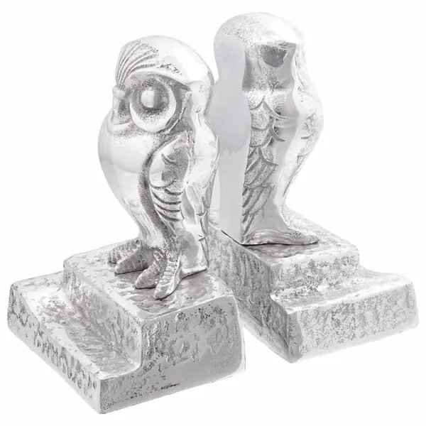 Serre-livres 2 pcs Argenté 12 x 9 x 19 cm Aluminium