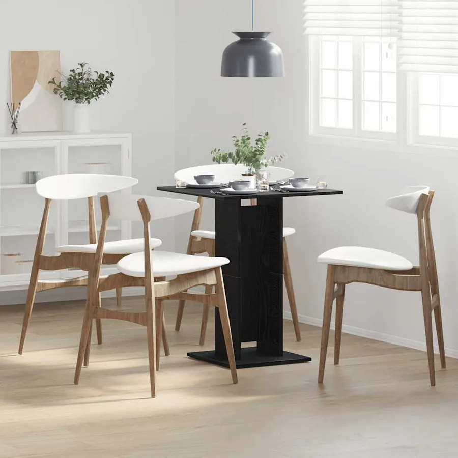 Table de bistro en chêne noir 60x60x75 cm bois d'ingénierie