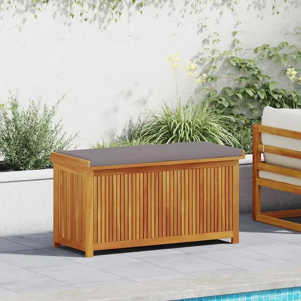 Boîte à coussins d'extérieur 113x50x60,5cm bois massif d'acacia