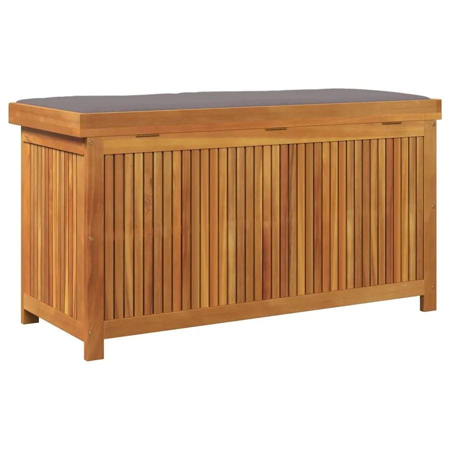 Boîte à coussins d'extérieur 113x50x60,5cm bois massif d'acacia - 7