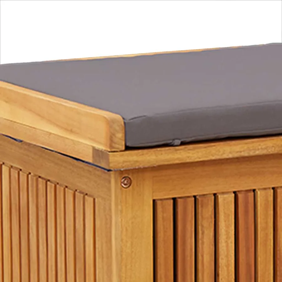Boîte à coussins d'extérieur 113x50x60,5cm bois massif d'acacia - 9