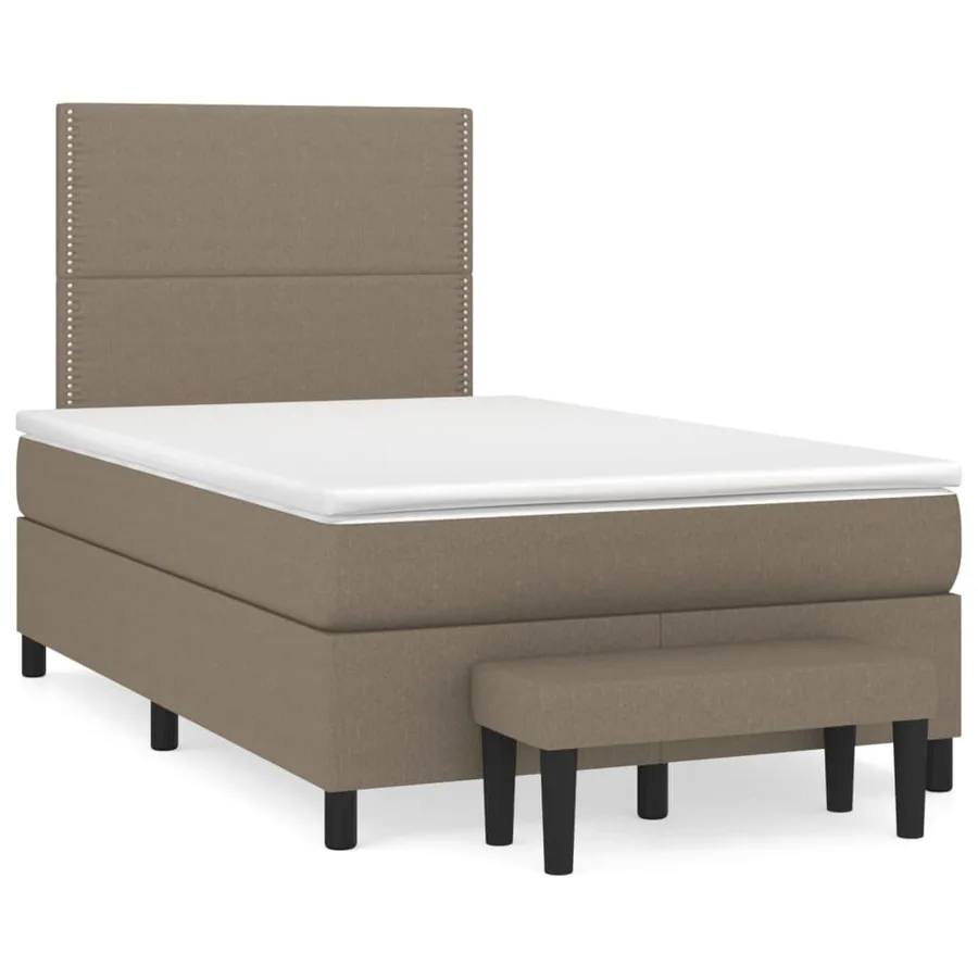 Sommier à lattes de lit avec matelas Taupe 120x200 cm Tissu - 2