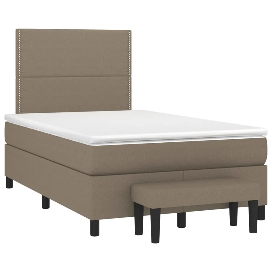 Sommier à lattes de lit avec matelas Taupe 120x200 cm Tissu - 3