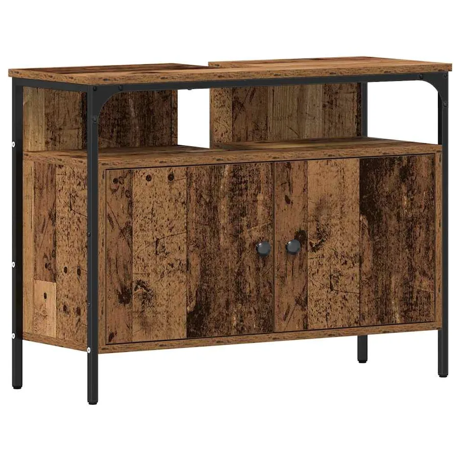 Ensemble de mobilier de salle de bain avec étagère 3 pcs Marron - 7