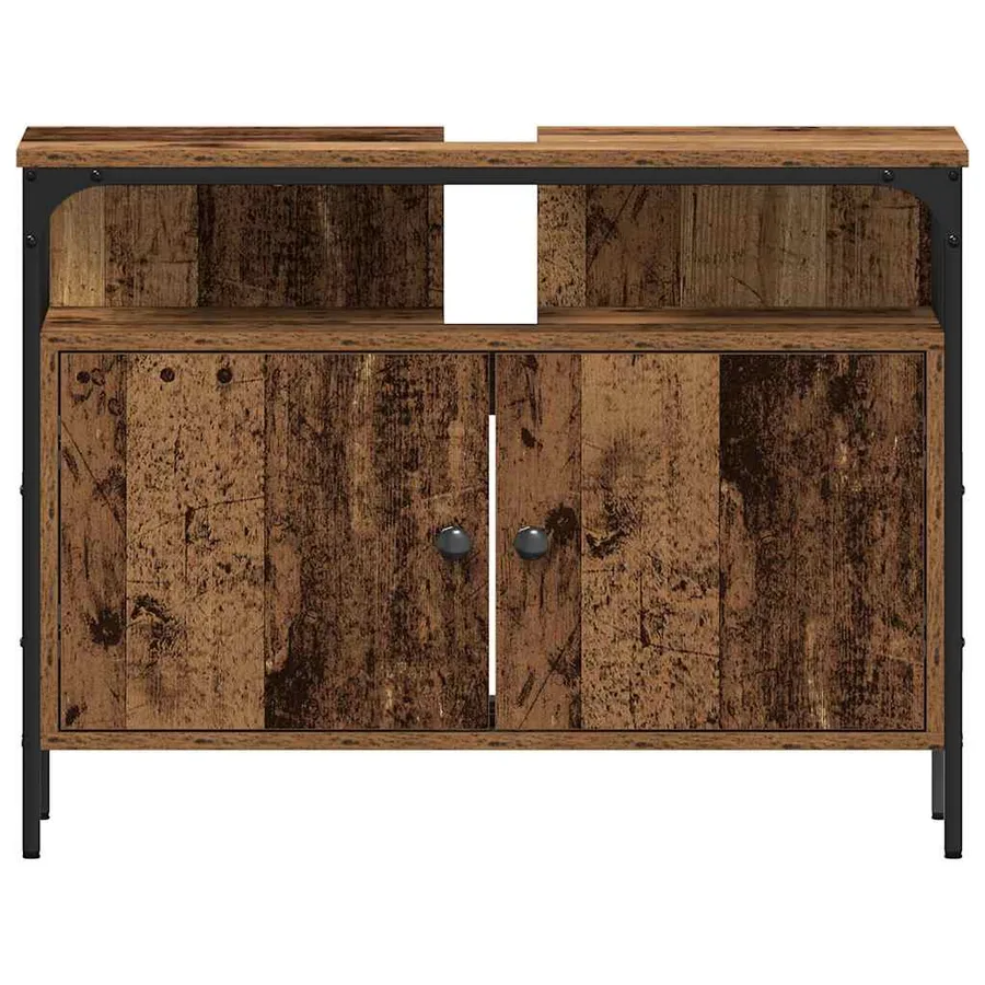 Ensemble de mobilier de salle de bain avec étagère 3 pcs Marron - 8