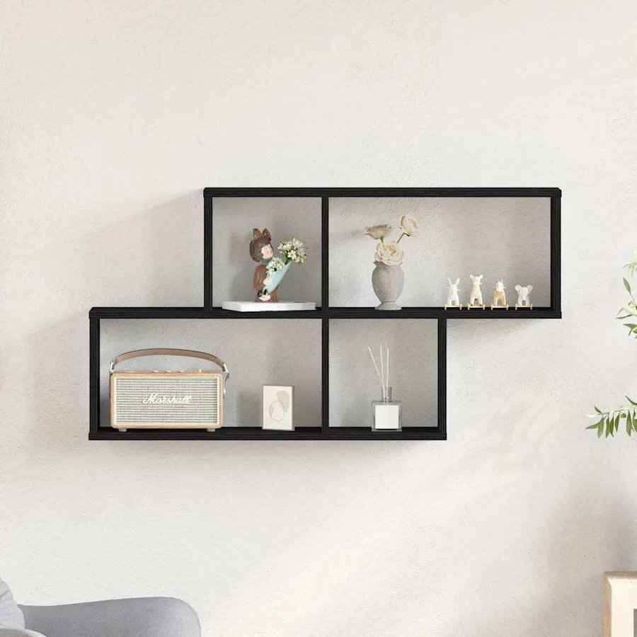 Étagère Murale Chêne noir 76 x 15 x 53 cm Bois d'ingénierie - 4