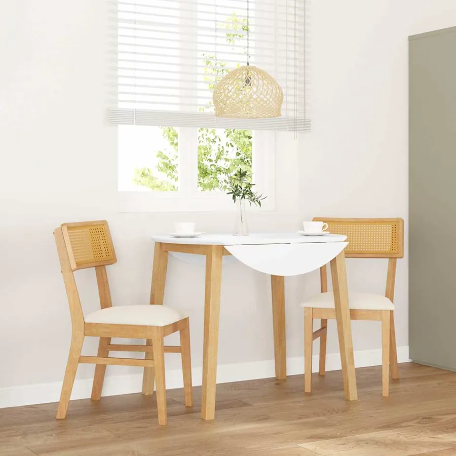 Chaises à manger coussins 2 pcs bois massif caoutchouc