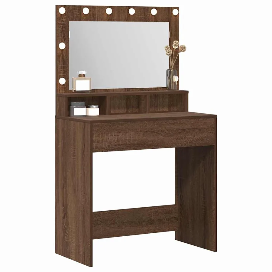 Table de Toilette avec étagère Chêne brun 75,5 x 41 x 135 cm - 3