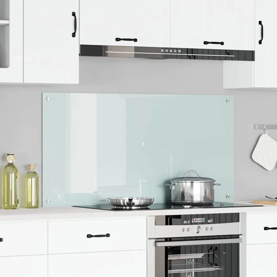 Crédence de cuisine Blanc 120 x 60 cm verre trempé
