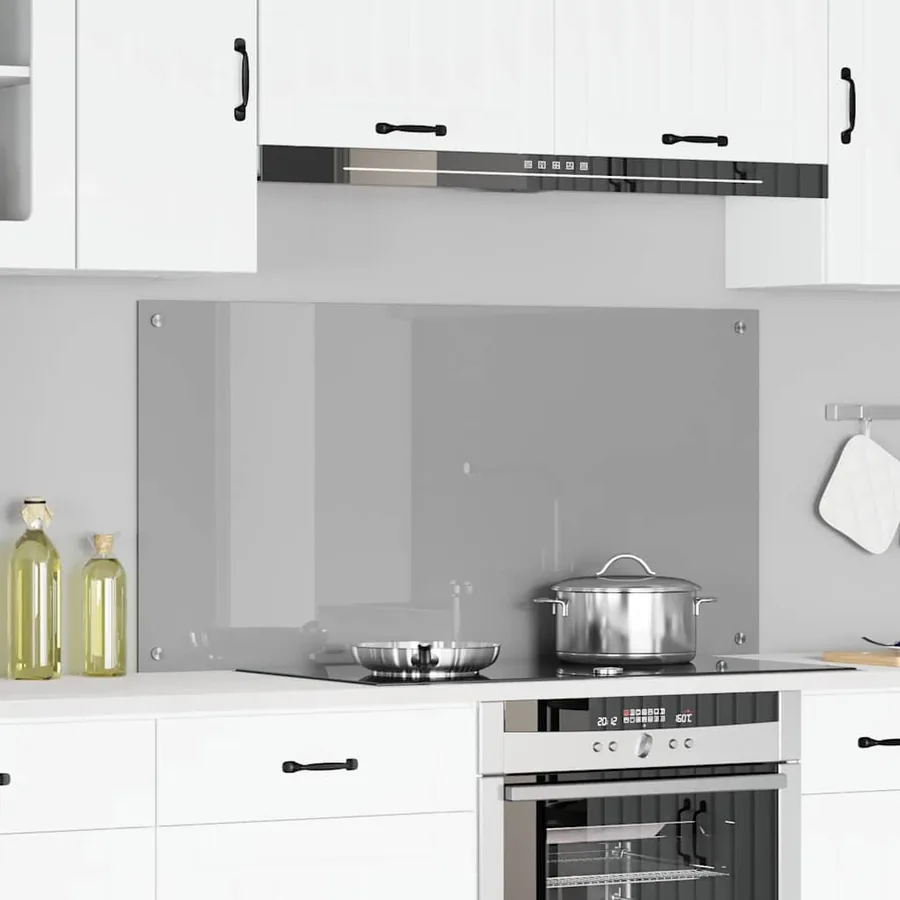 Crédence de cuisine Gris clair 120 x 60 cm verre trempé